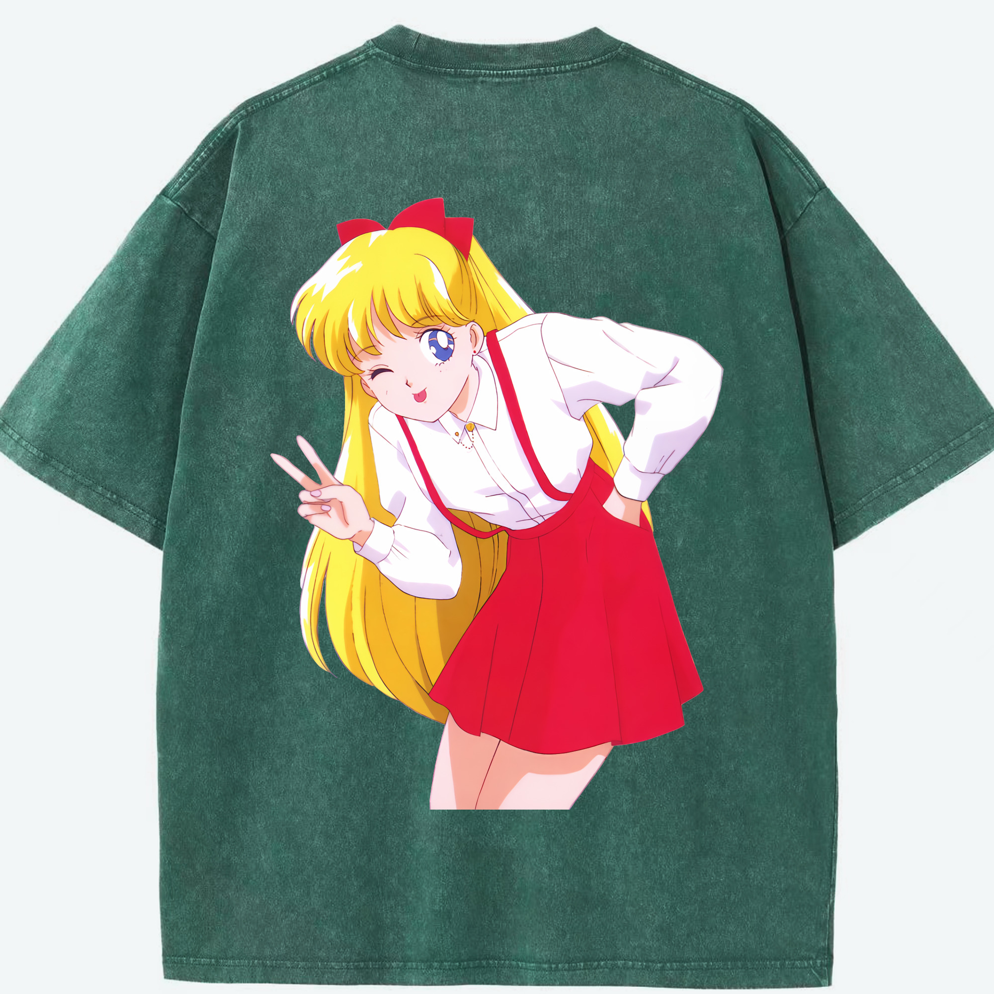 （画像用） 美少女戦士セーラームーン 愛野 美奈子 あいの みなこ Sailor Moon Aino Minako 綿100% ヴィンテージ風 半袖Tシャツ（背面プリント）